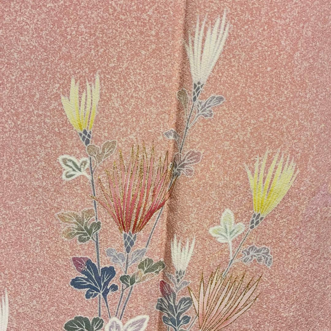 D184 訪問着　友禅　花模様　正絹　着物　袷　極美品