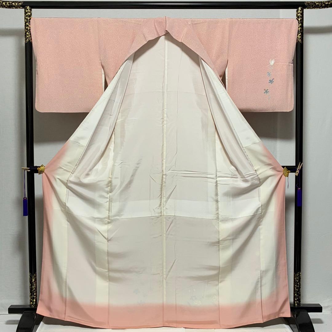 D184 訪問着　友禅　花模様　正絹　着物　袷　極美品