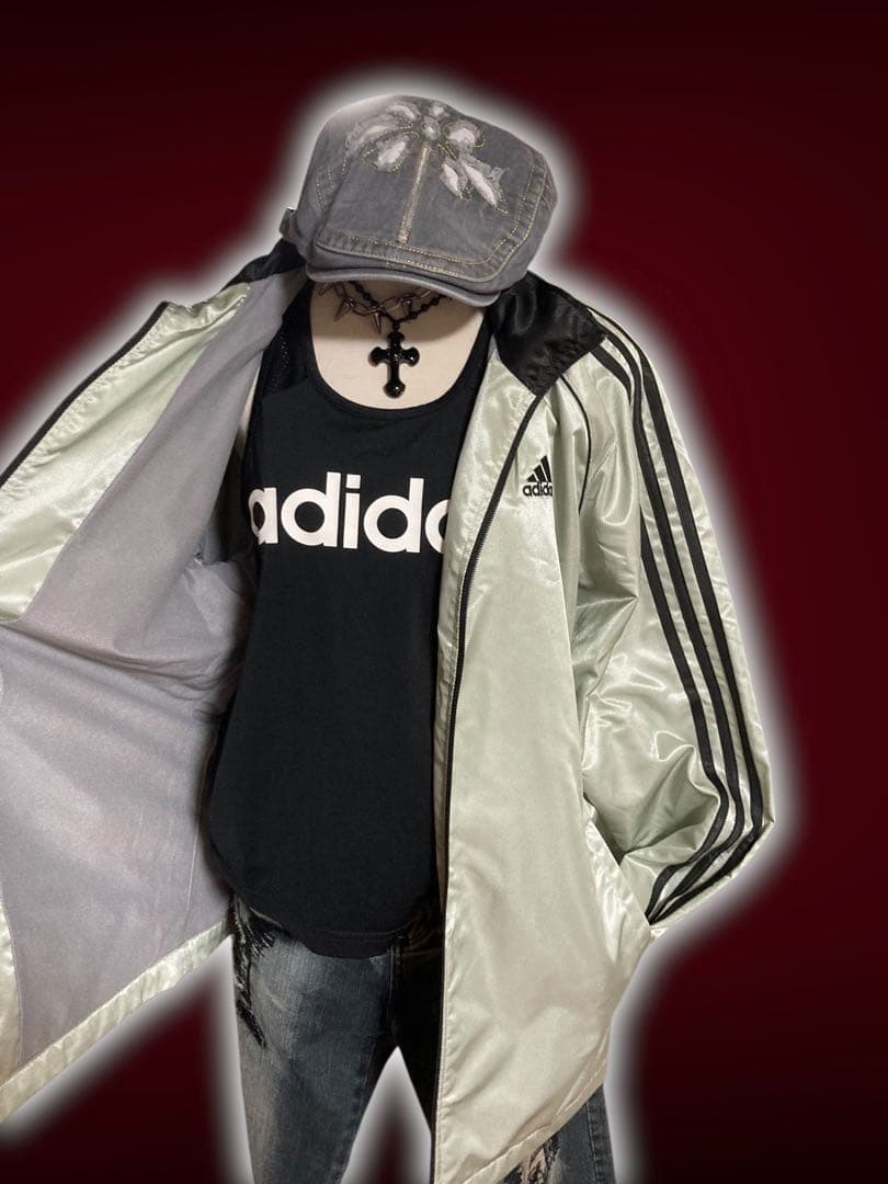 レアカラーy2k3本線adidasスポーツテックお兄系ロックトラック平成ギャル