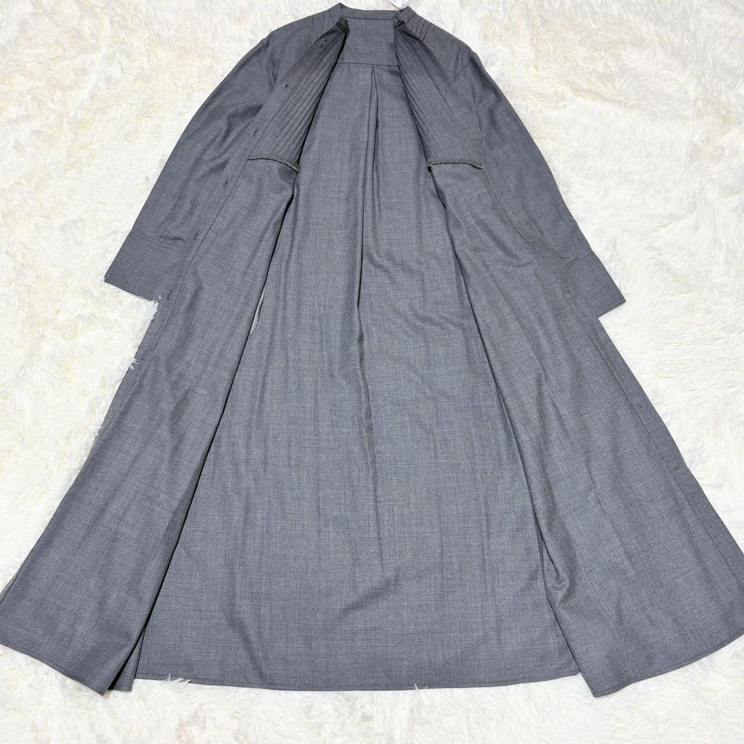 れい様【未使用タグ付き】23区　ウールストレッチツイル ピンタックワンピース