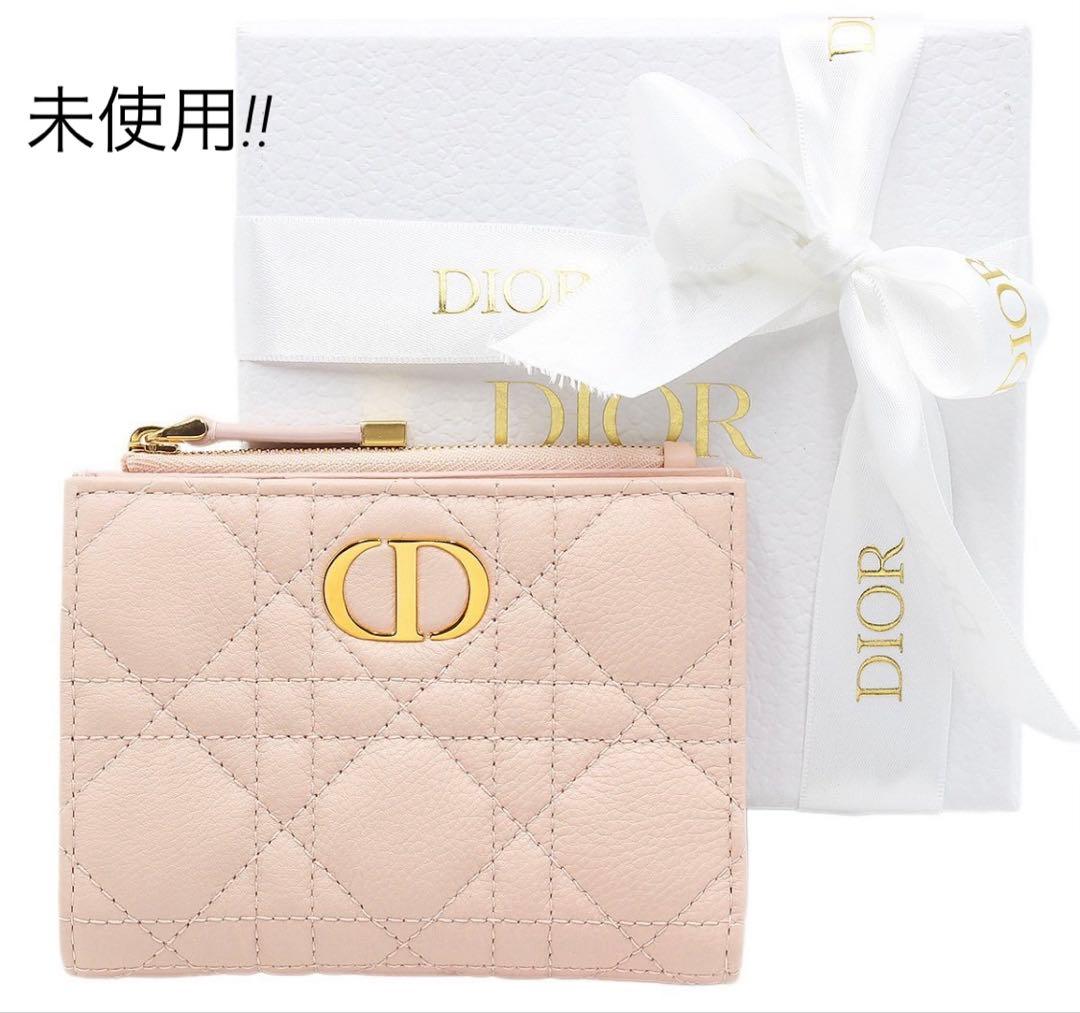 S2028 未使用 ディオール Dior Caro Dahlia 二つ折り財布