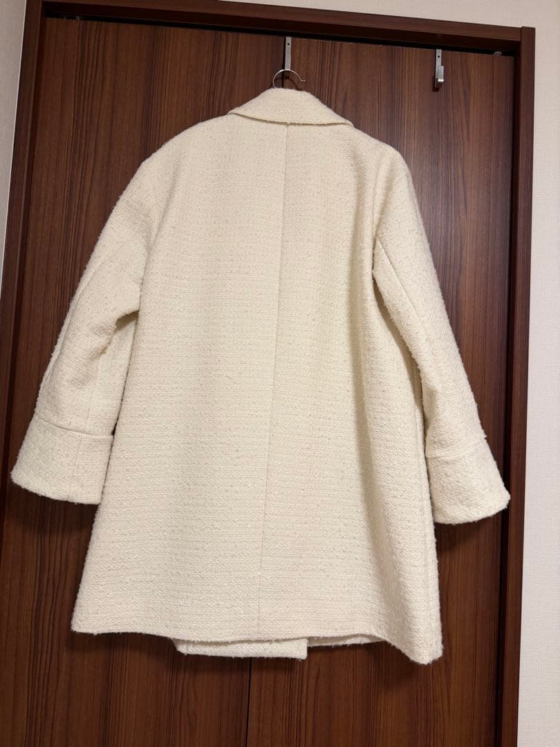 【LOULOU WILLOUGHBY】ツイードダブルミドルコート