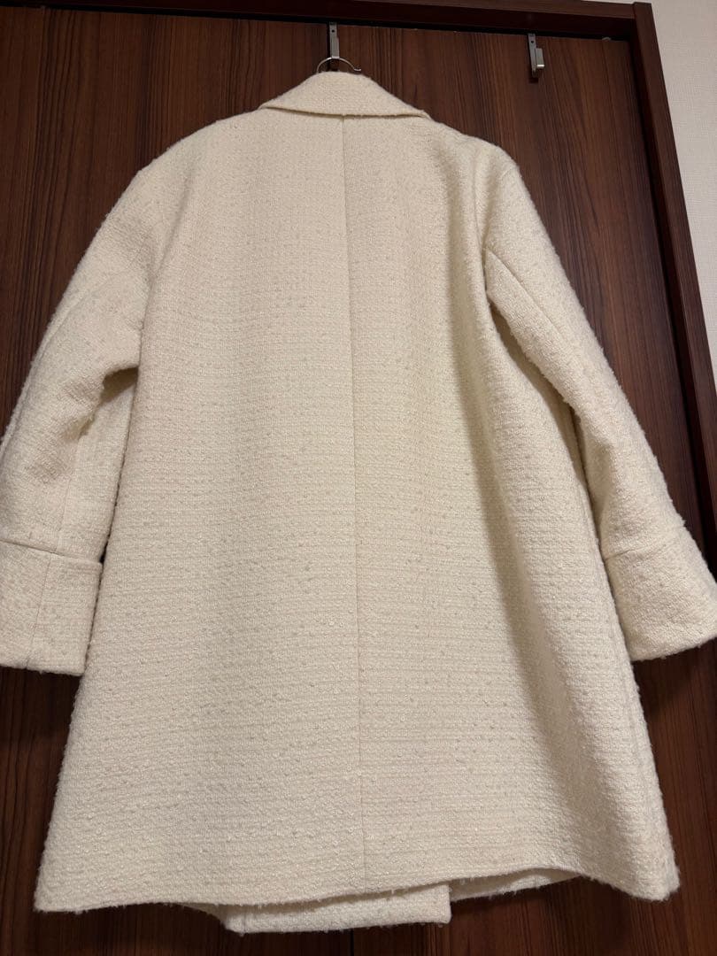 【LOULOU WILLOUGHBY】ツイードダブルミドルコート