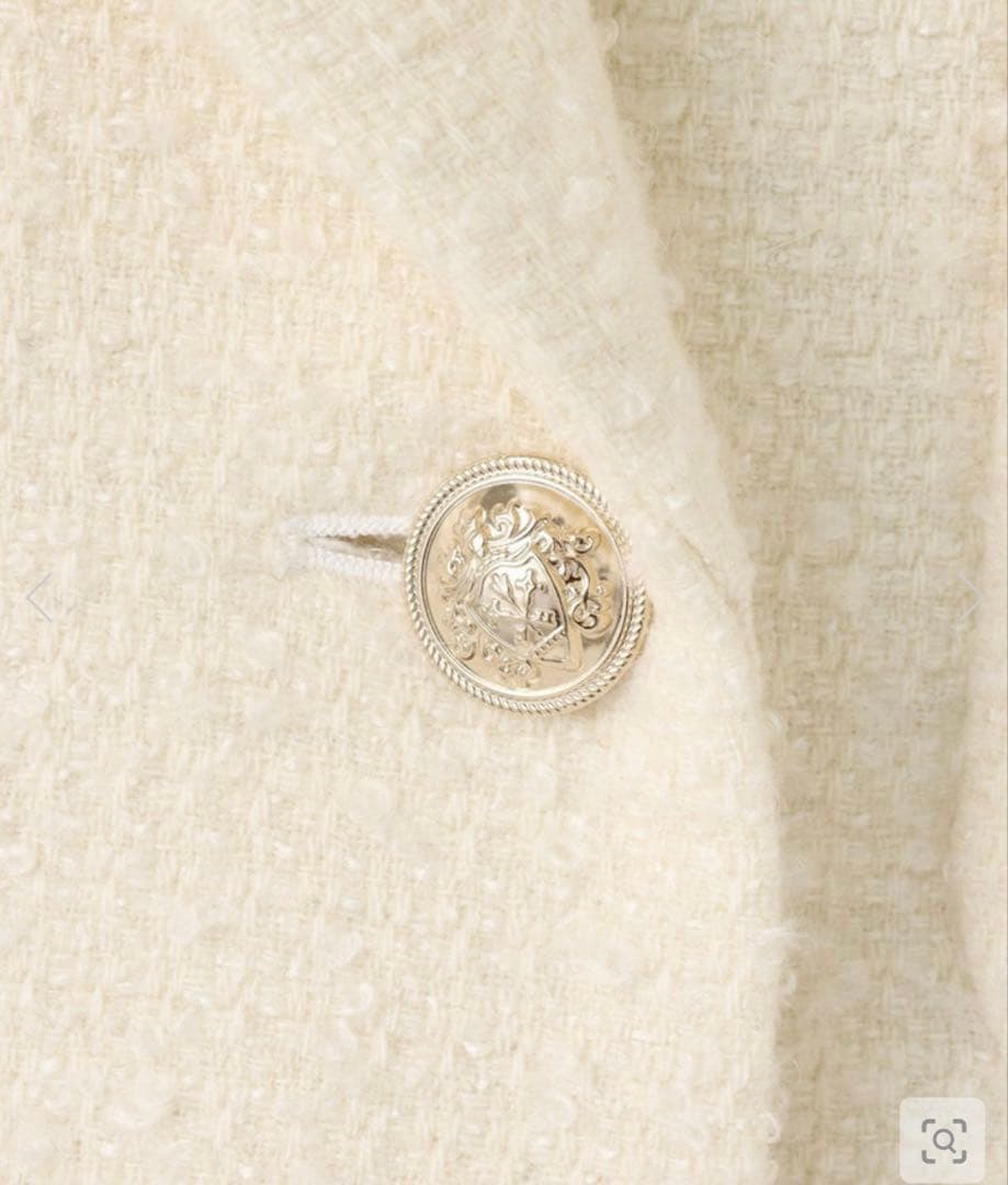 【LOULOU WILLOUGHBY】ツイードダブルミドルコート