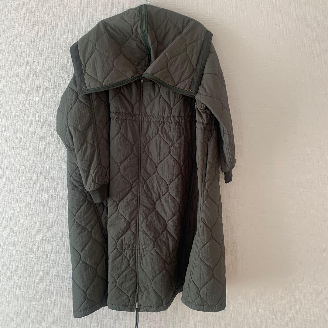 beamsboy ビームスボーイ ナイロンキルティング フードコート カーキ