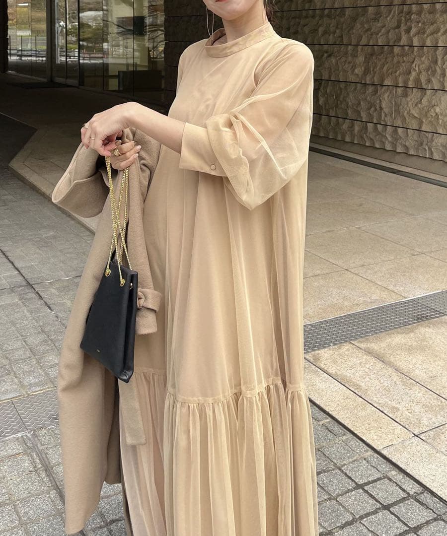 CAPRICIEUX LEMAGE チュールハイネックワンピース