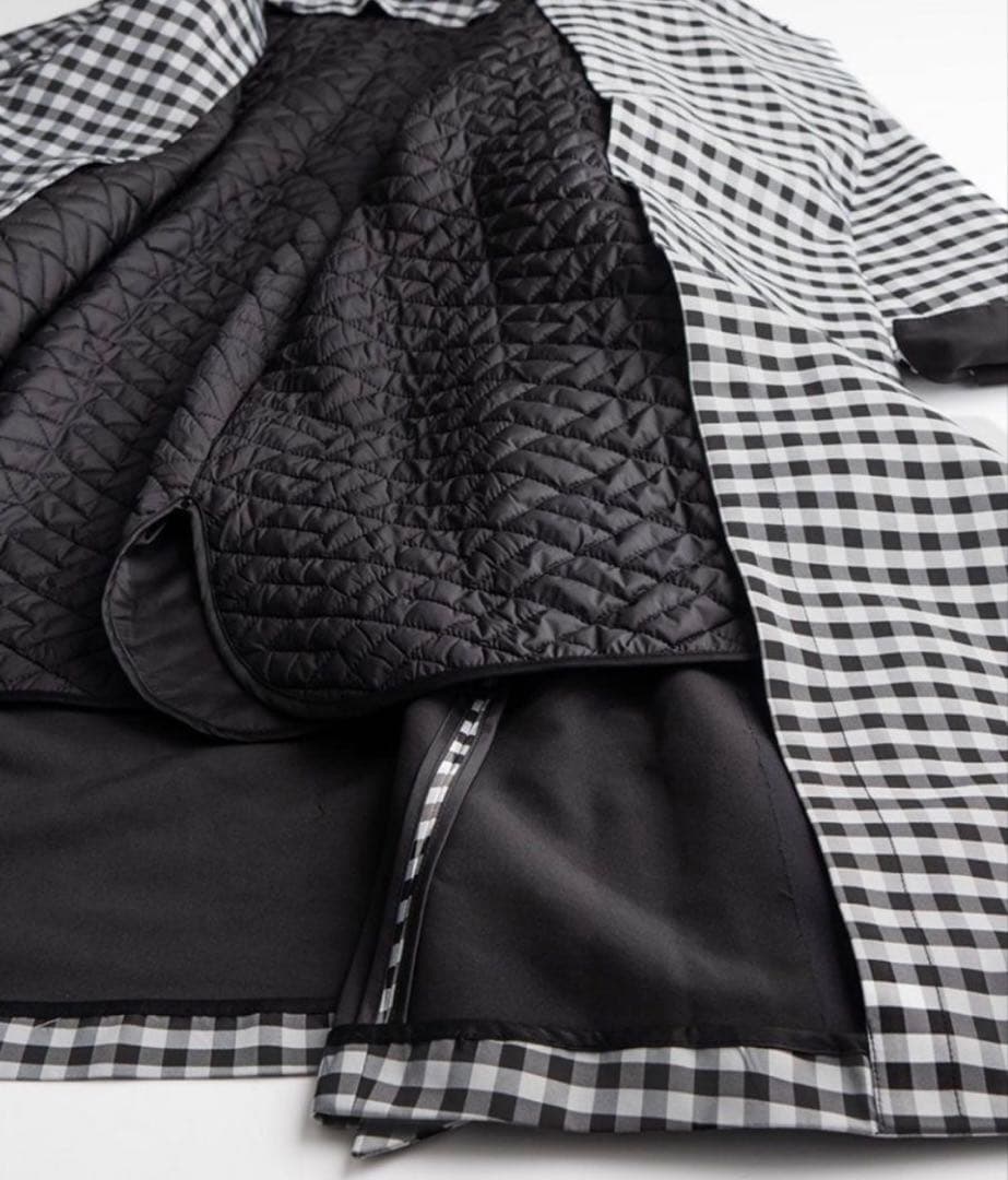 JENNE チェック柄トレンチコート ロング丈