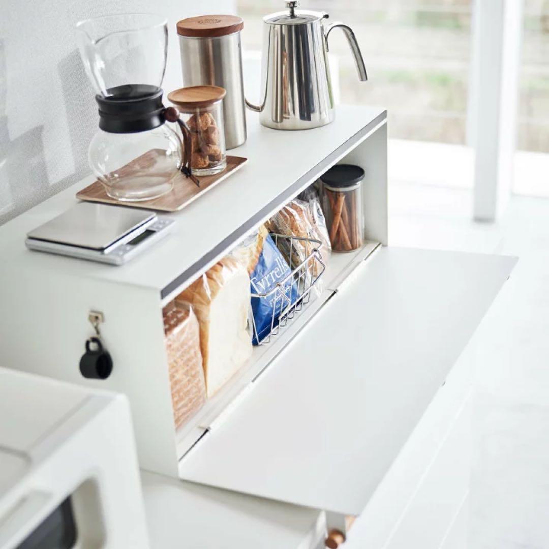 【新品】山崎実業 ブレッドケース トスカ ワイド ホワイト