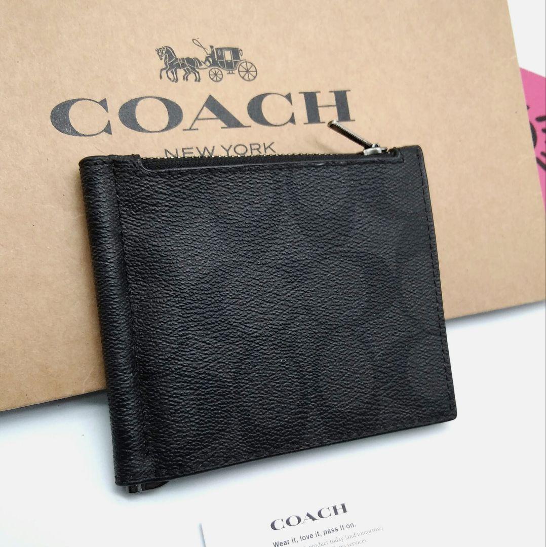 新品　COACH　マネークリップ　折り財布　メンズ　新品未使用