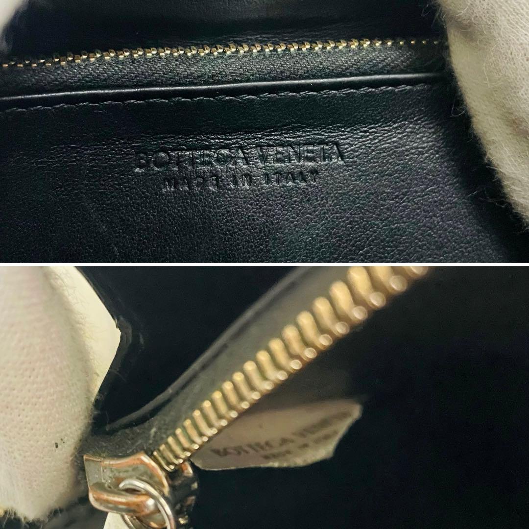 極美✨付属完備✨ボッテガ 長財布 ラウンドジップ カセット レザー ブラック