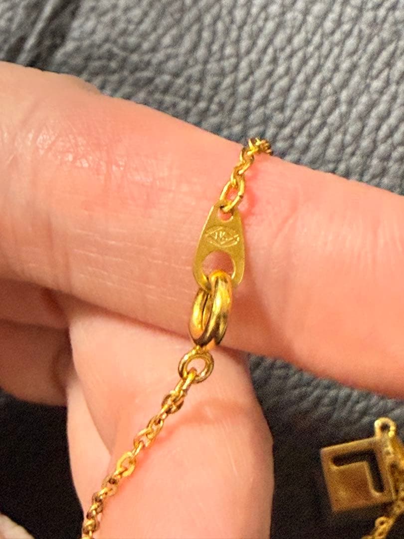 オニキス ゴールド ネックレス K18 ビンテージ ネックレス 天然石