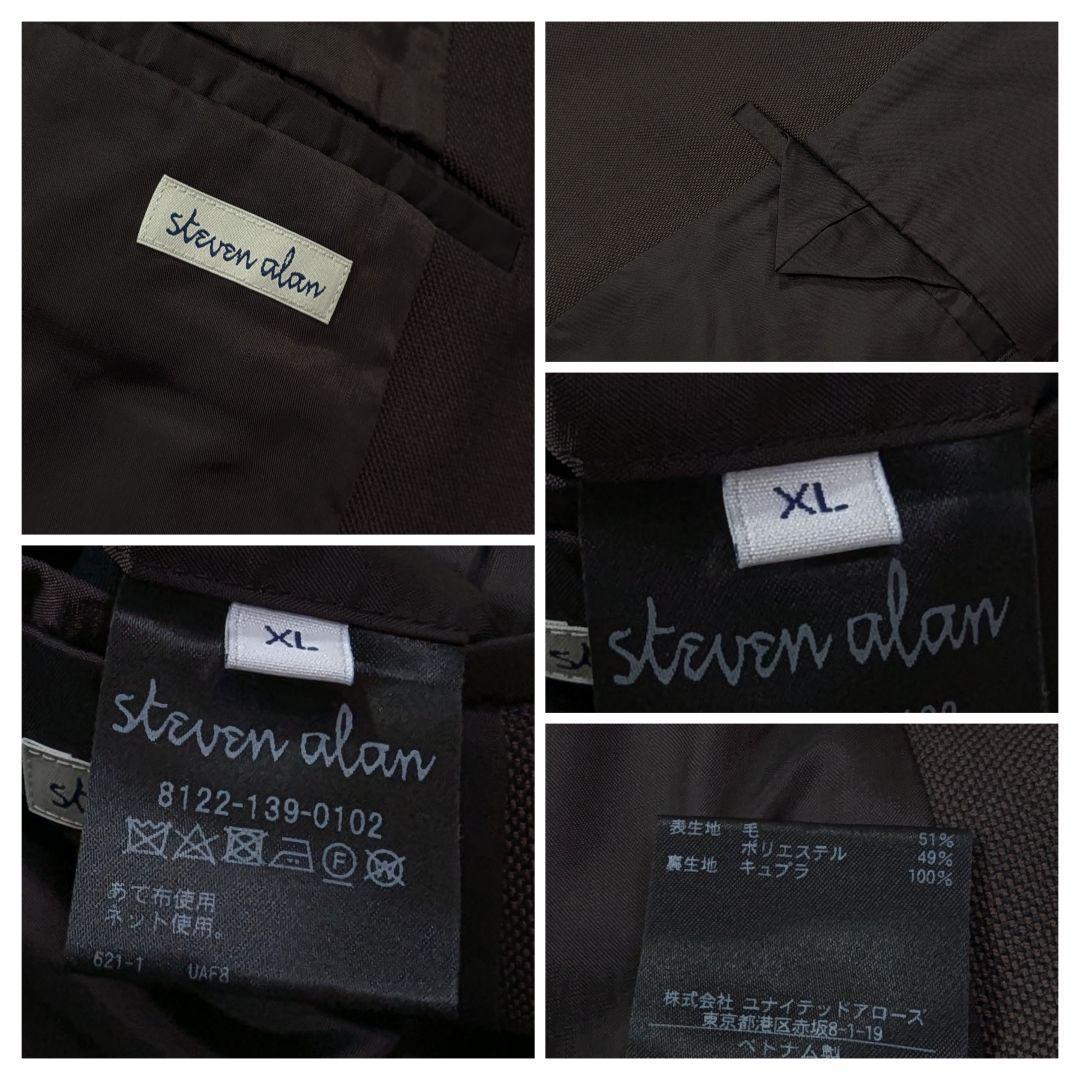 超高級★極美品★スティーブンアラン　ダブル6B　テーラードジャケット　ブラウン