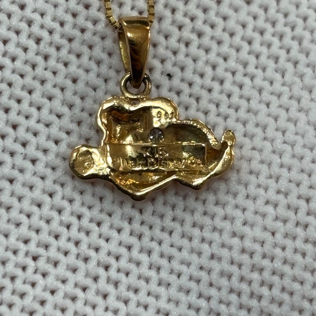 K18 ミッキー&ミニー ネックレス ダイヤ 18金 2.2g