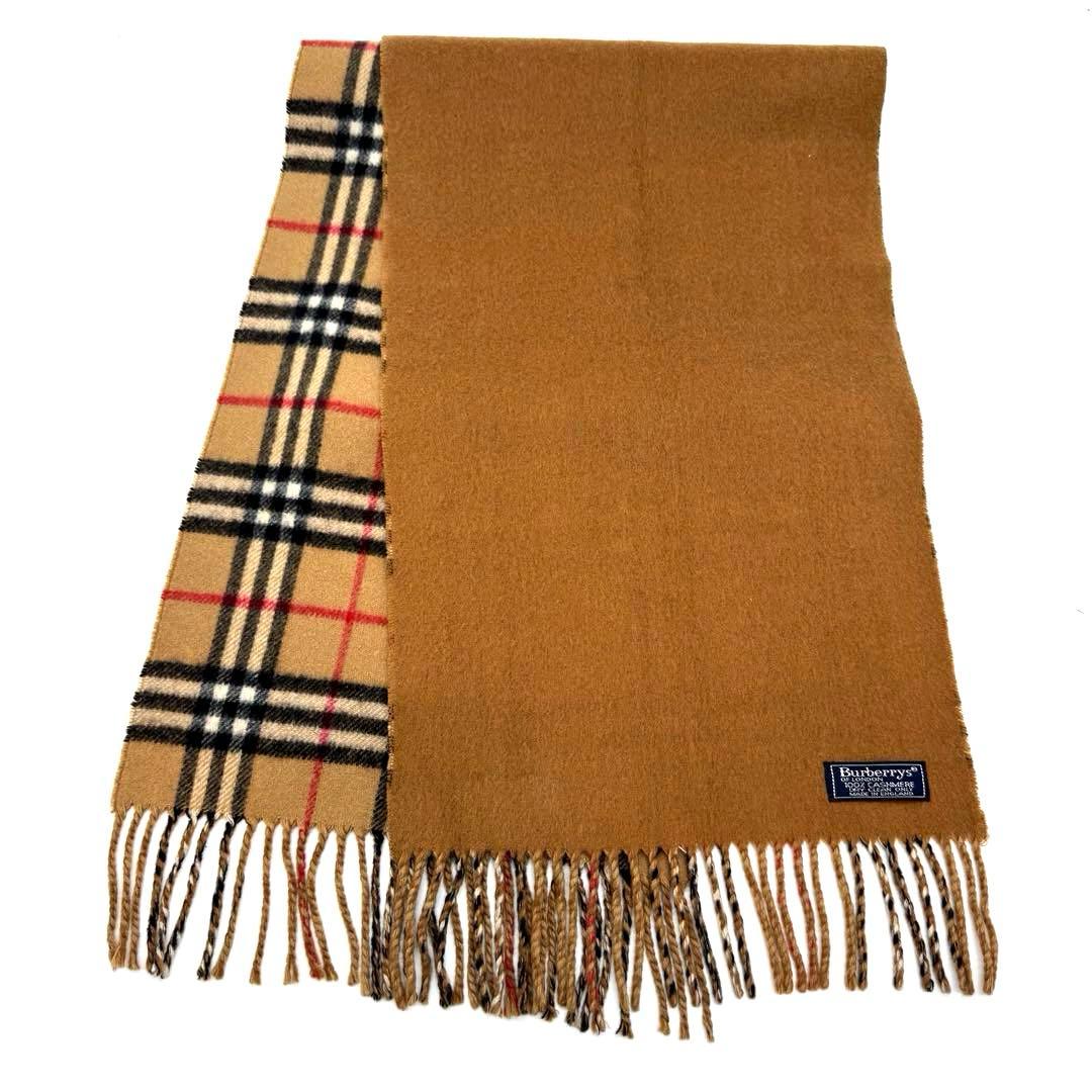 極美品 バーバリーズ ノバチェック リバーシブルカシミヤ マフラー