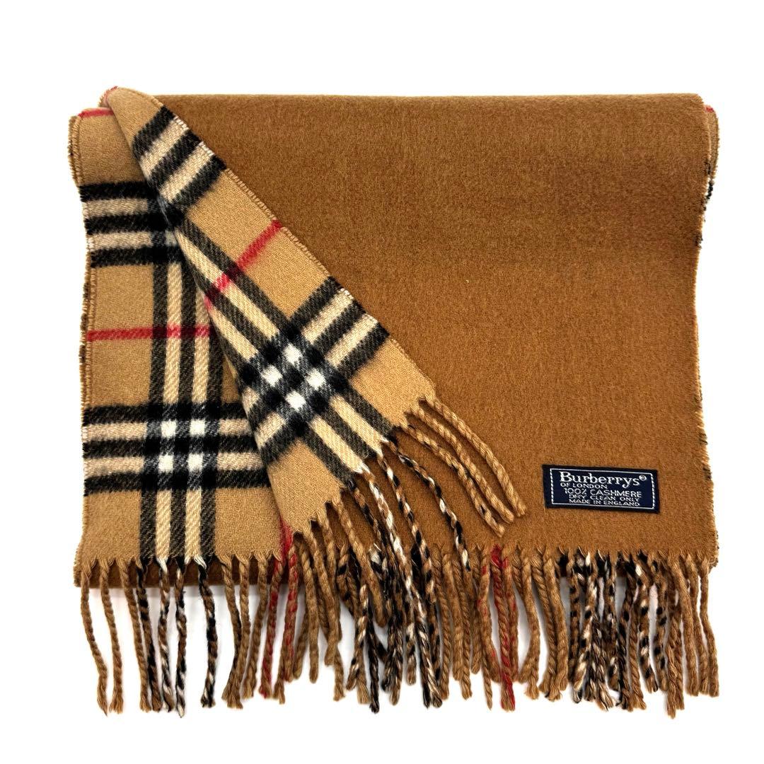 極美品 バーバリーズ ノバチェック リバーシブルカシミヤ マフラー