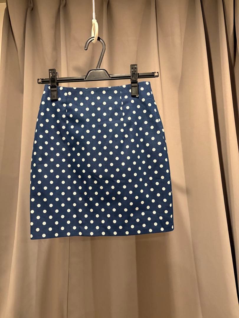 【RANS】ミニ/ドレス/デニム/ブルー/柄/ドット/セットアップ/タイト