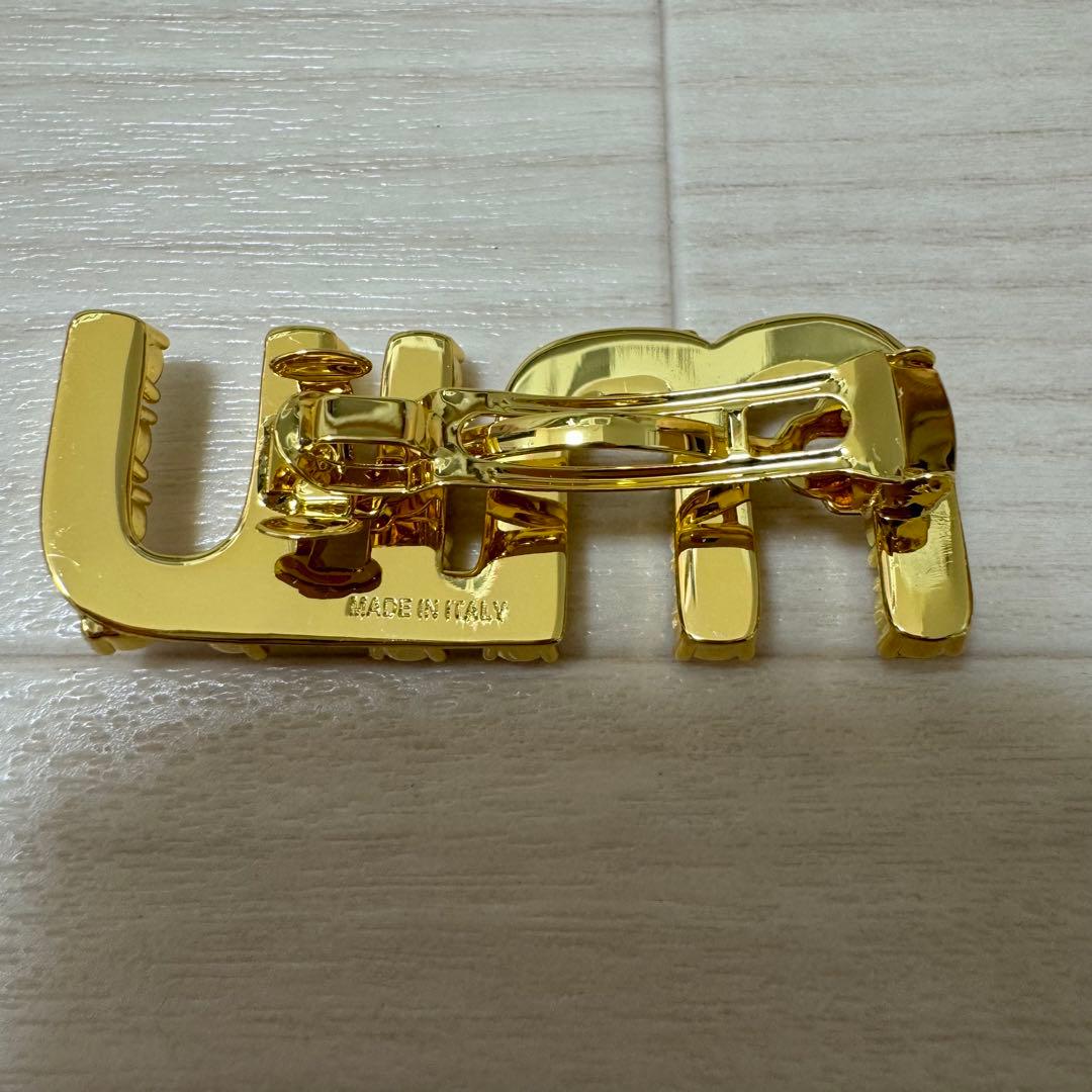 未使用☆正規品　ミュウミュウ　ビジューロゴ　ヘアクリップ　バレッタ　ヘアアクセ