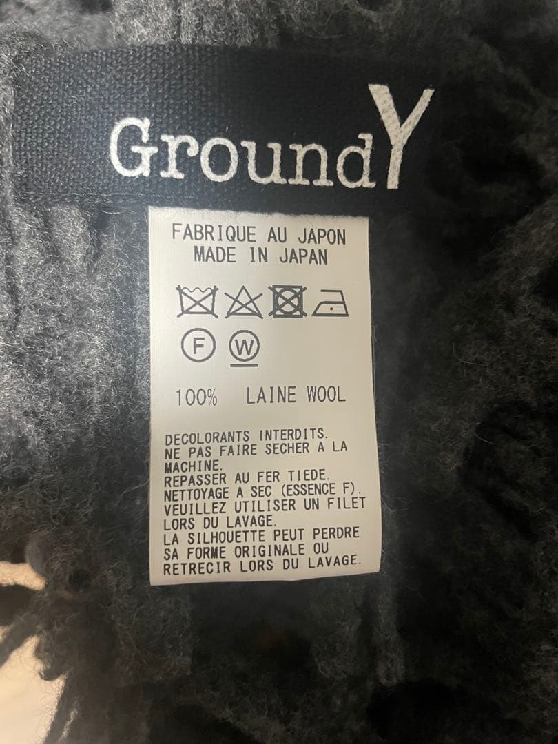 Ground Y グレー ウールマフラー