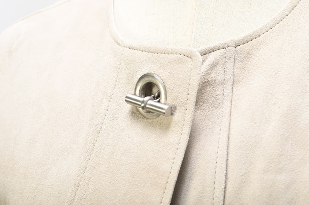 エルメス　ベージュ スエード　ノースリーブ　ベスト　ジレ