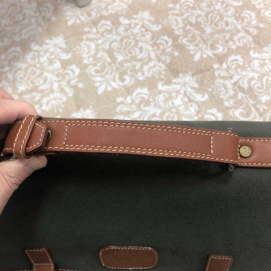 10/7まで限定デッドス未使用Burberryキャンバスレザー製 2wayバッグ