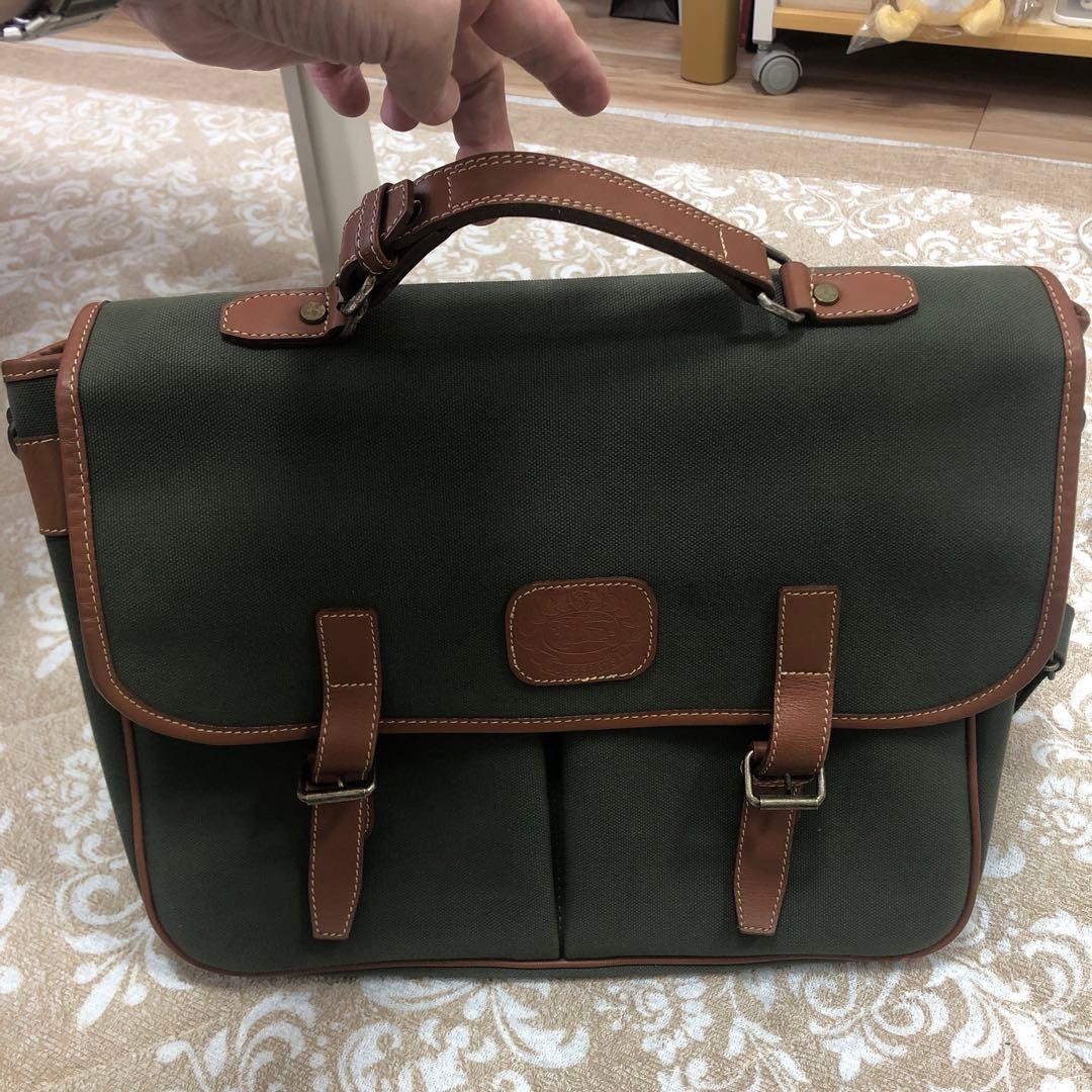 10/7まで限定デッドス未使用Burberryキャンバスレザー製 2wayバッグ