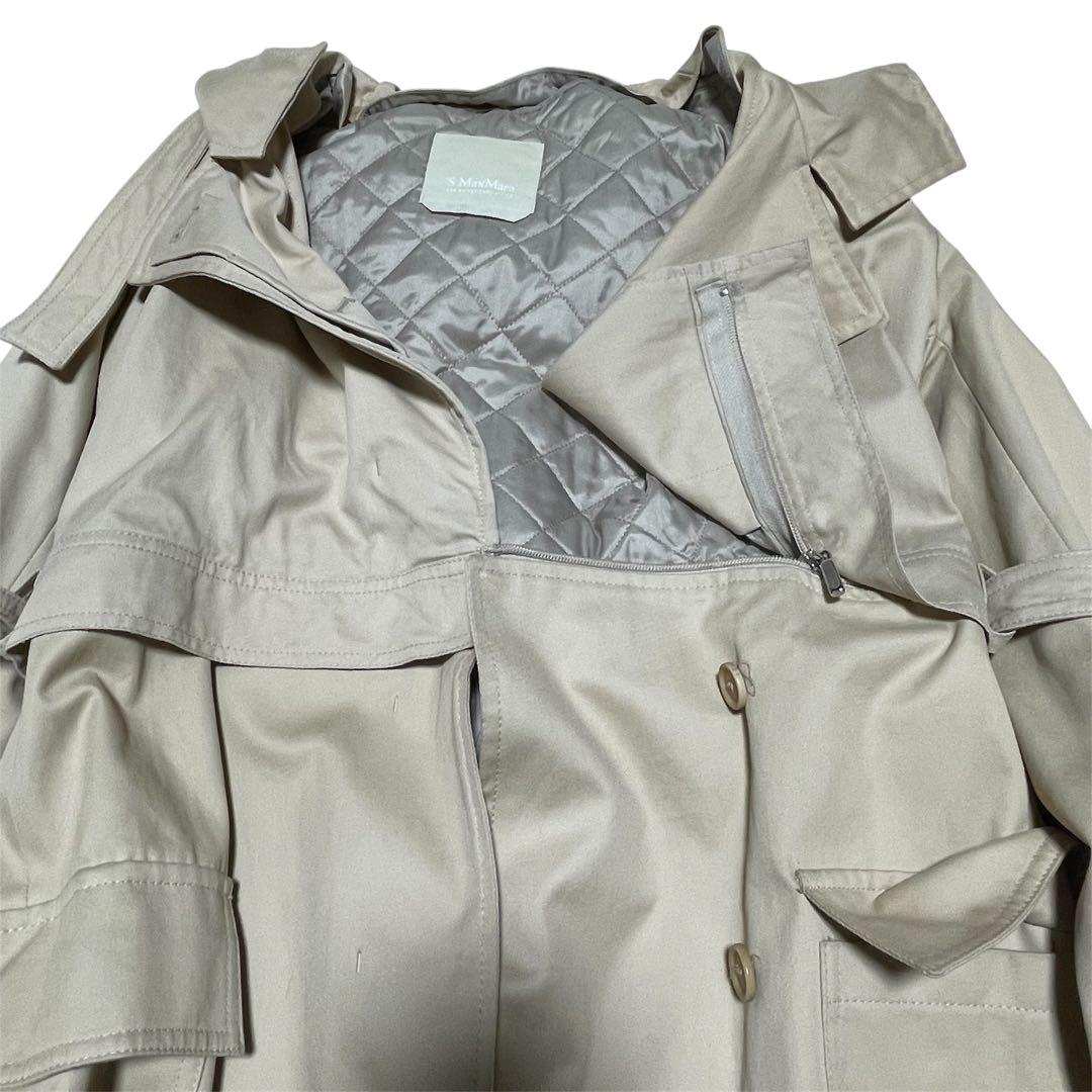 【3way】マックスマーラ 銀タグ ロングコート キルティング フード ライナー