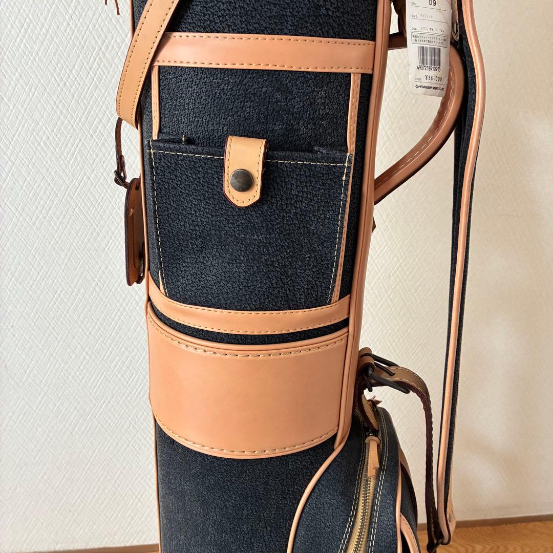 デッドストック貴重Black & White キャディバッグ 本革　7型