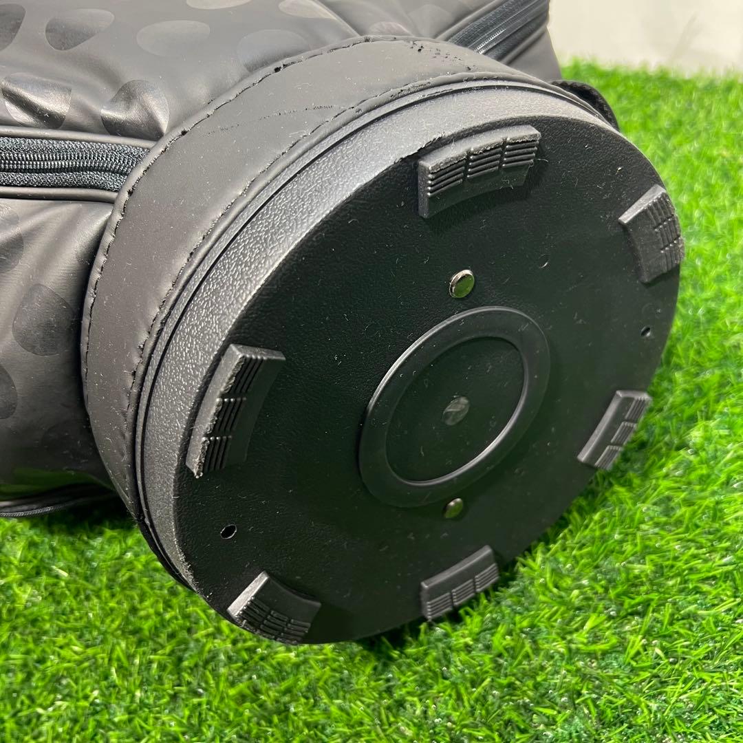 adidas ドット柄 キャディバッグ ゴルフバッグ 黒/黄緑