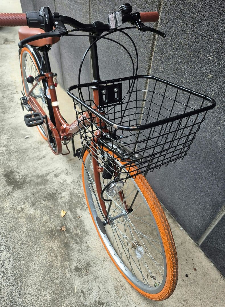 未使用に近い美品★ボルディ 折りたたみ自転車 シマノ製6段変速 26インチ★取説