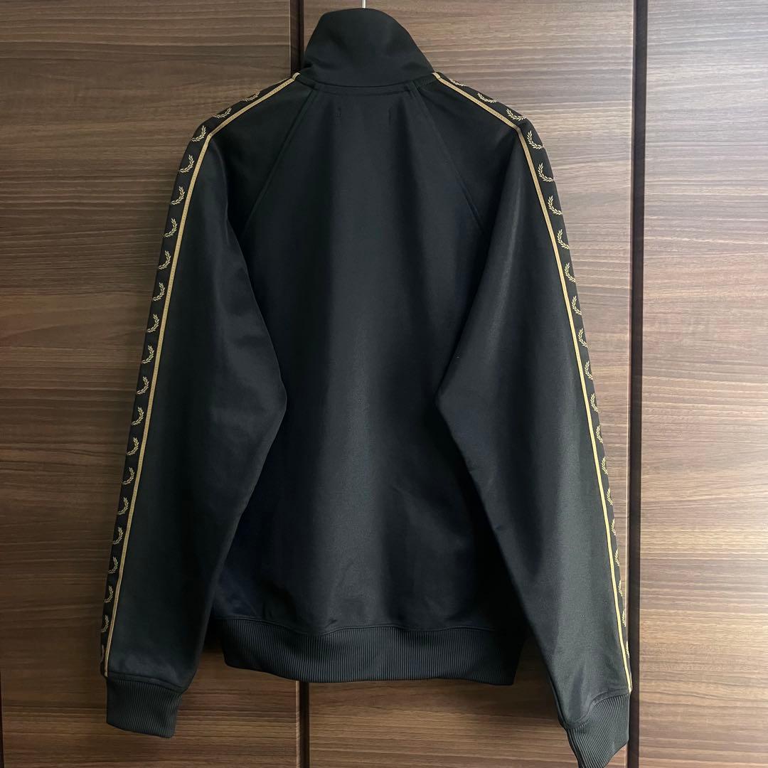 フレッドペリー トラックジャケット ポルトガル製 刺繡ロゴ 茶×黒 S 美品