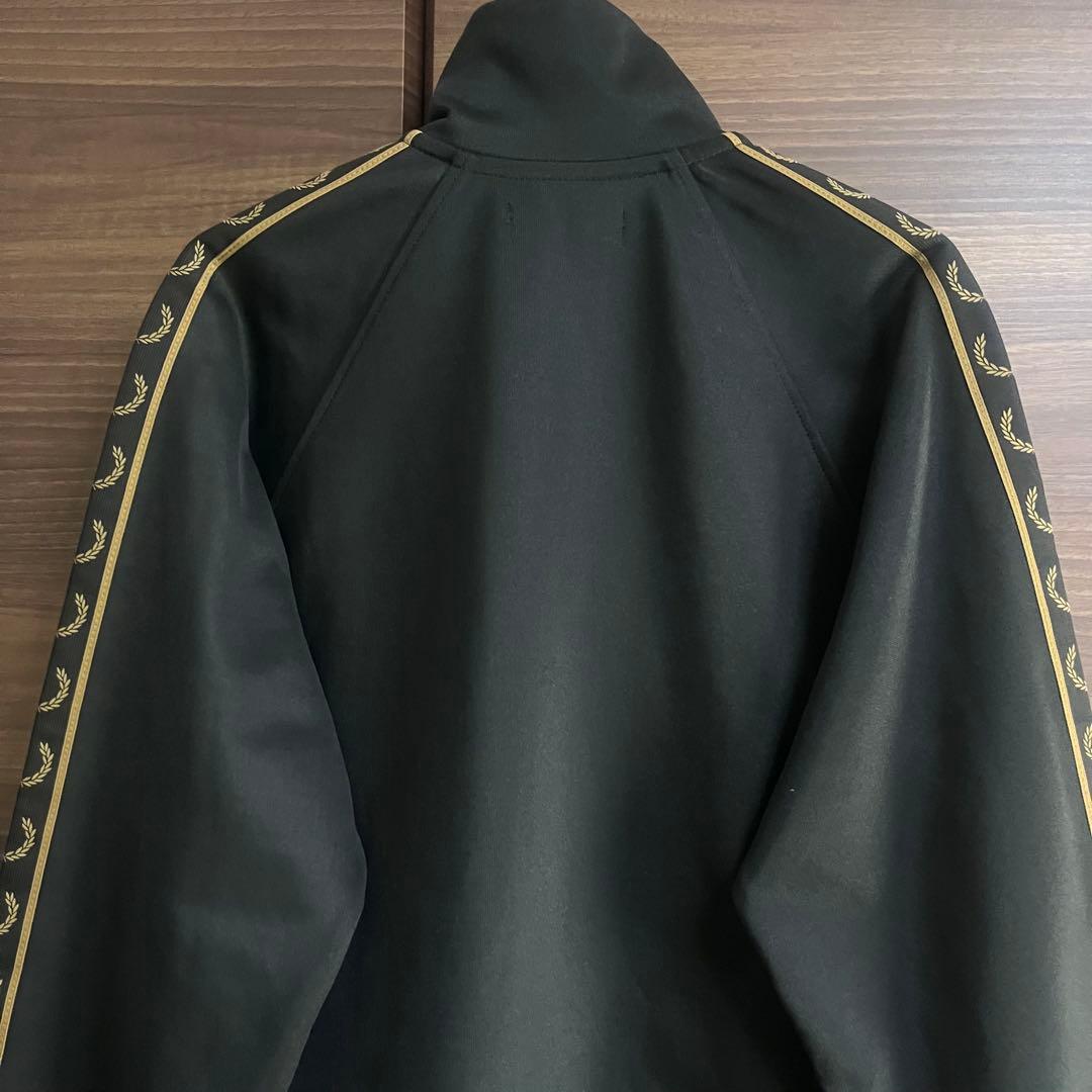 フレッドペリー トラックジャケット ポルトガル製 刺繡ロゴ 茶×黒 S 美品