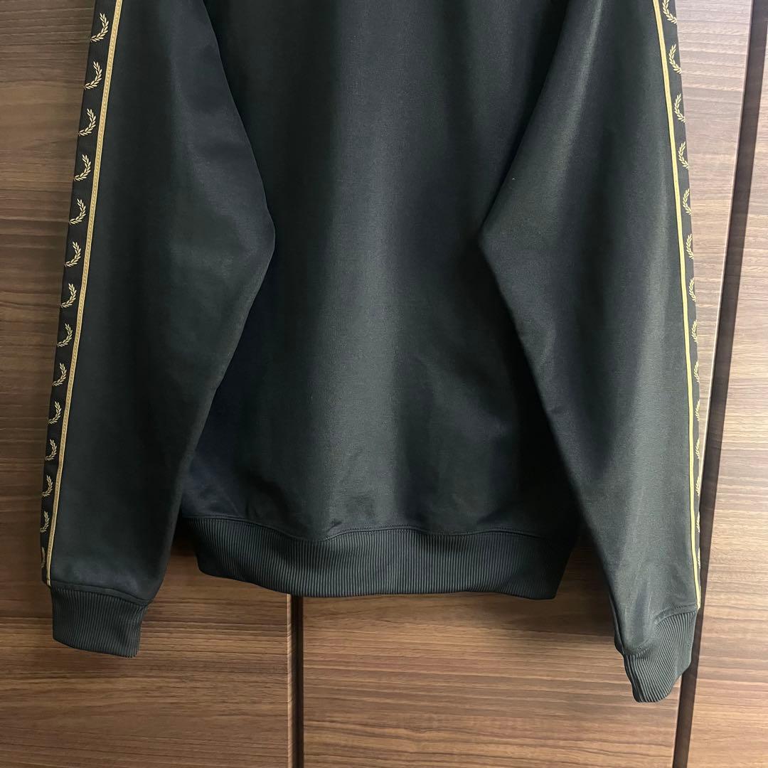 フレッドペリー トラックジャケット ポルトガル製 刺繡ロゴ 茶×黒 S 美品