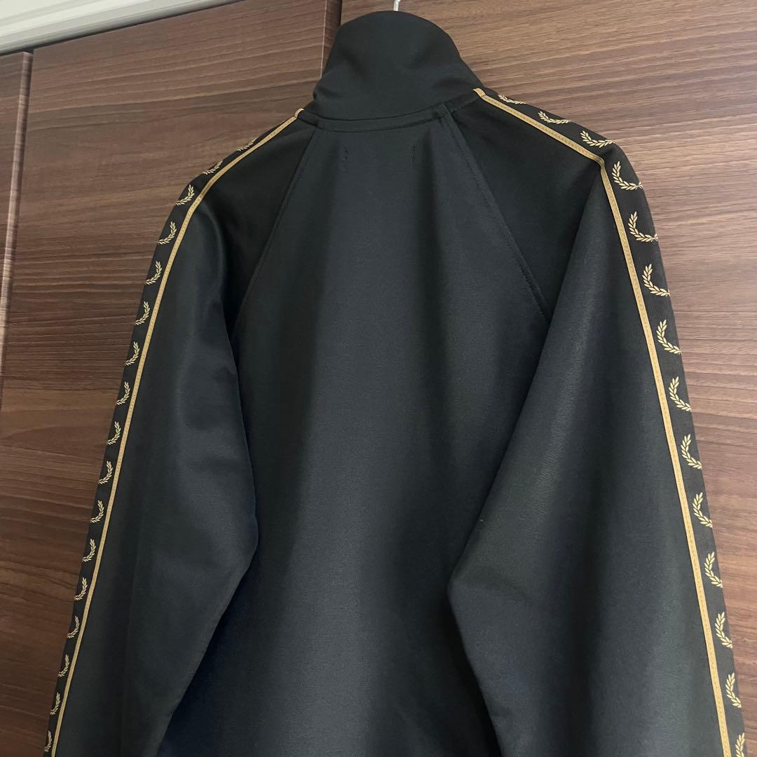 フレッドペリー トラックジャケット ポルトガル製 刺繡ロゴ 茶×黒 S 美品