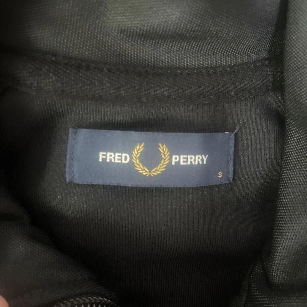 フレッドペリー トラックジャケット ポルトガル製 刺繡ロゴ 茶×黒 S 美品