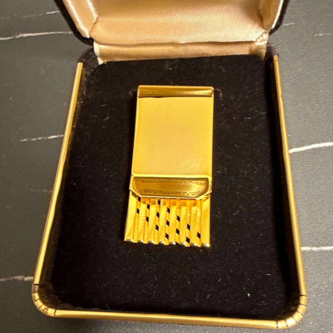 美品Christian Dior ゴールド マネークリップ 専用ケース付き