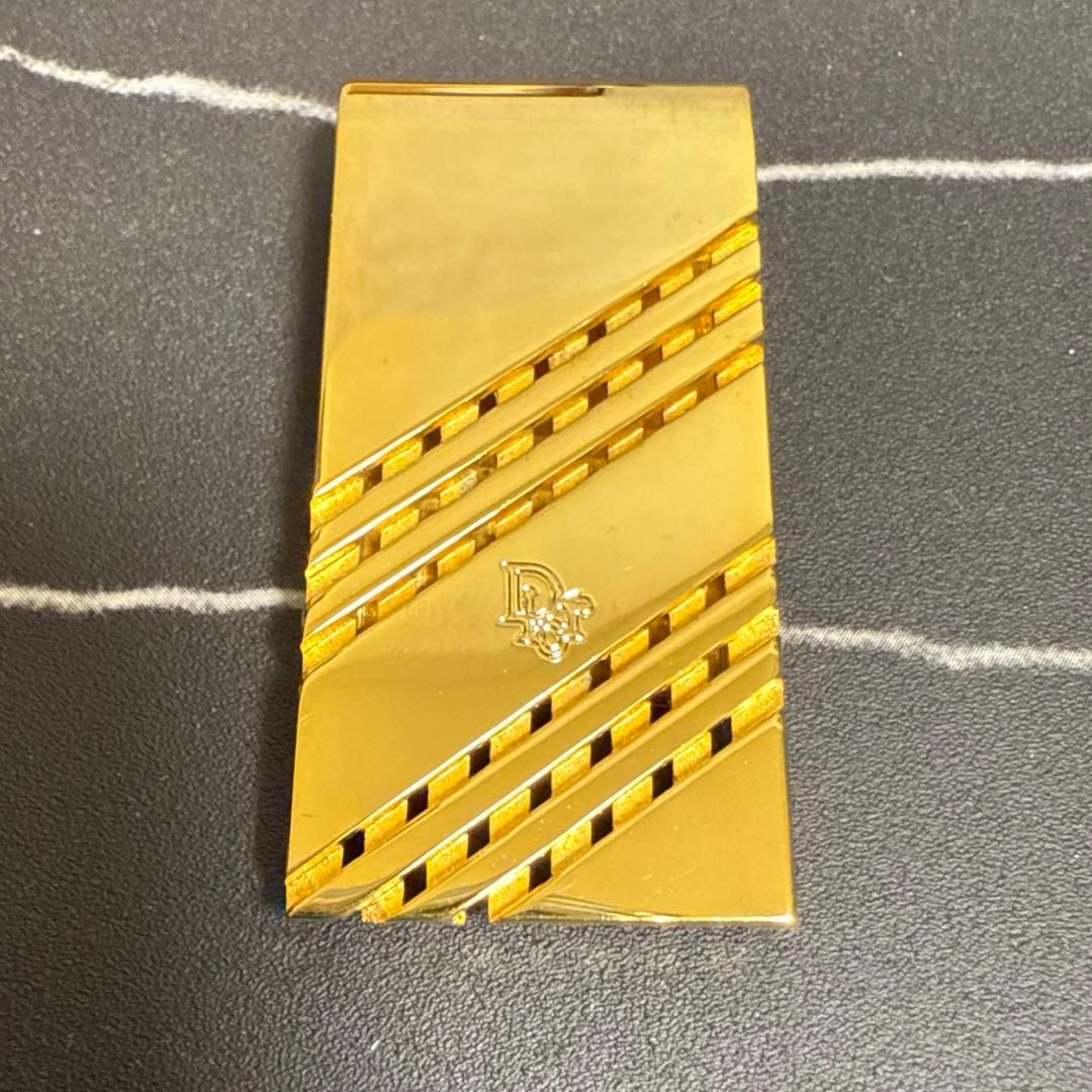 美品Christian Dior ゴールド マネークリップ 専用ケース付き