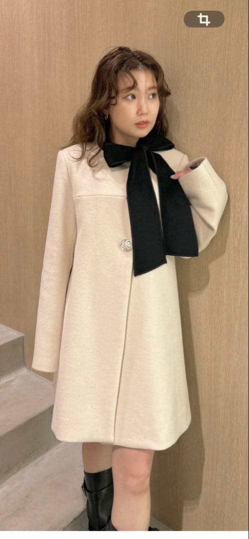 LILY BROWN L.B CANDY STOCKAラインビジューリボンコート