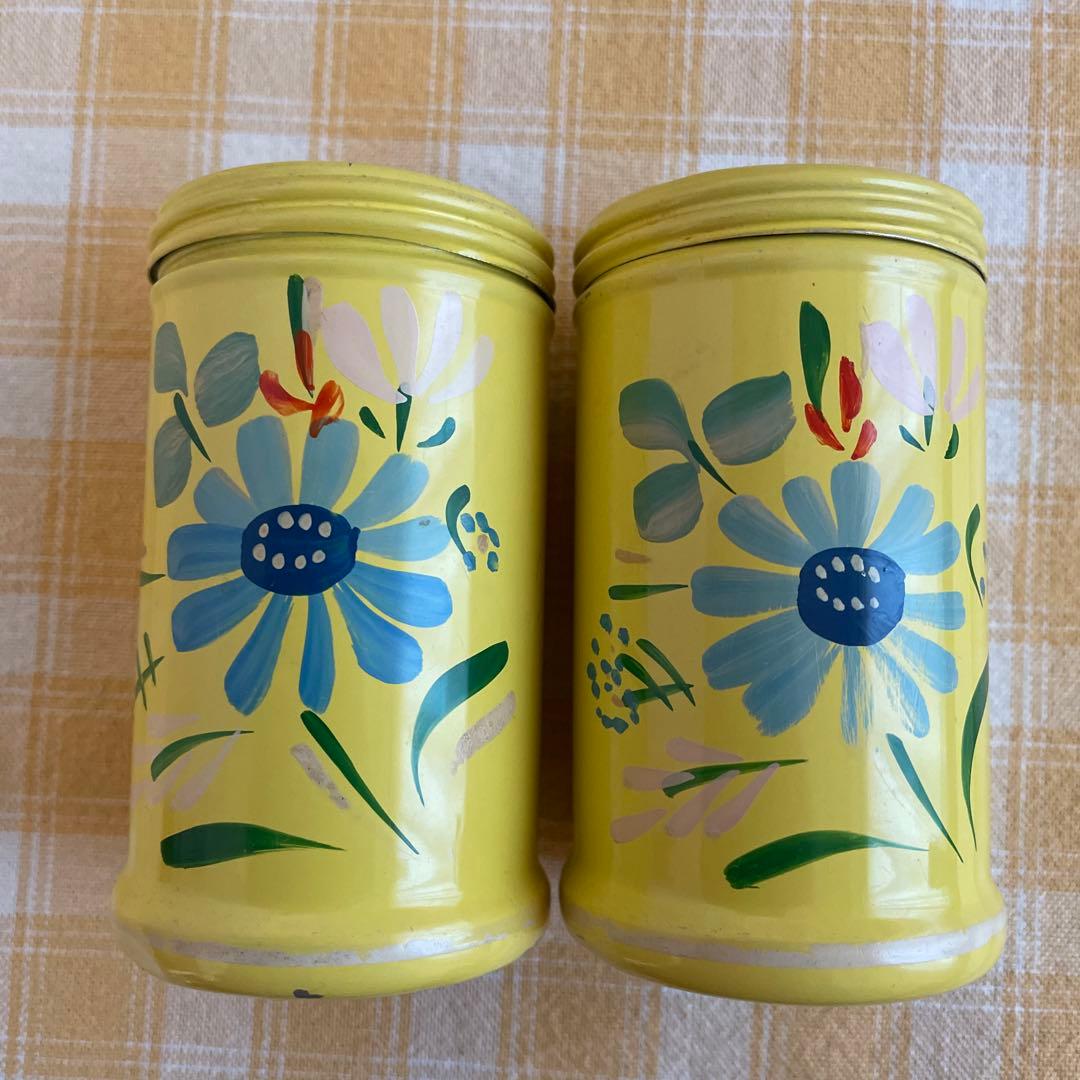 イ*ブ様 RANSBURG ランズバーグ キャニスター 缶 6点セット 黄色 花