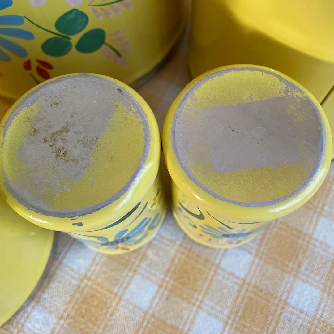 イ*ブ様 RANSBURG ランズバーグ キャニスター 缶 6点セット 黄色 花