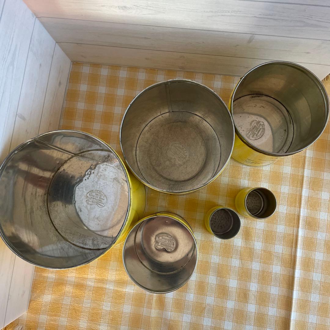 イ*ブ様 RANSBURG ランズバーグ キャニスター 缶 6点セット 黄色 花