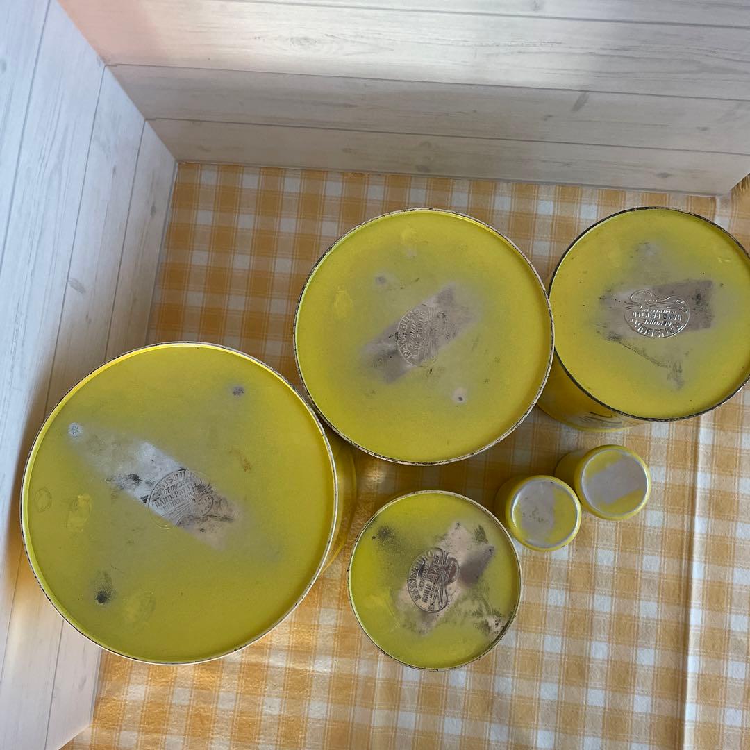 イ*ブ様 RANSBURG ランズバーグ キャニスター 缶 6点セット 黄色 花