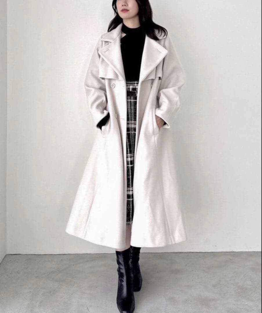 【美品】dazzlin 2WAYカラーレディコートアイボリーSサイズ 人気商品♪