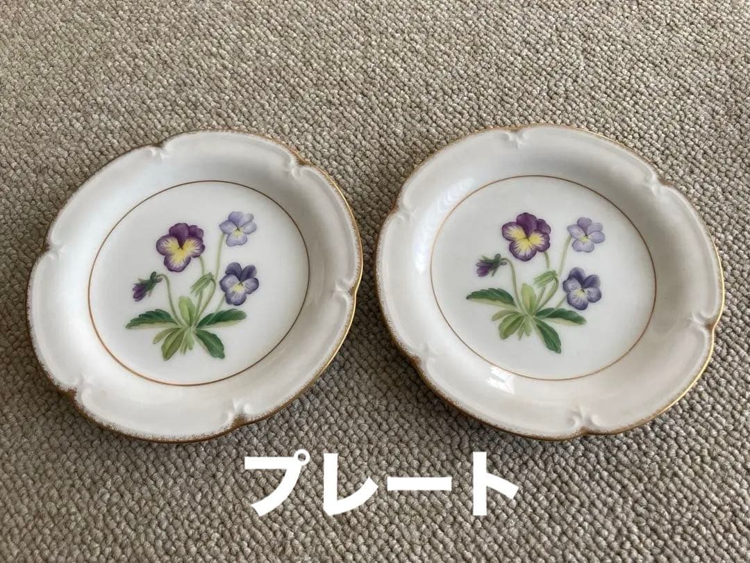 【希少・限定品】大倉陶園 シェイクスピアフラワーズ パンジー トリオ