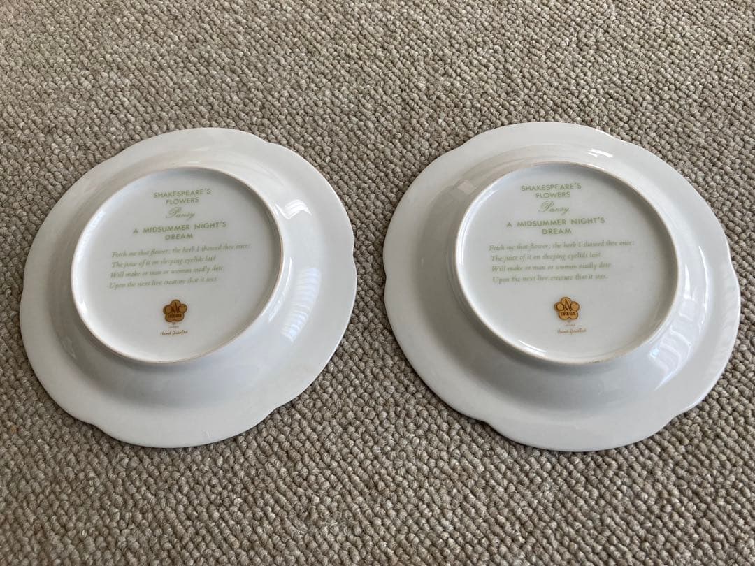 【希少・限定品】大倉陶園 シェイクスピアフラワーズ パンジー トリオ