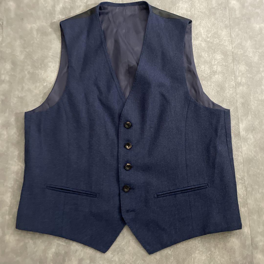 イタリア生地 フェルトウール 3ピース セットアップスーツ×HERMESネクタイ