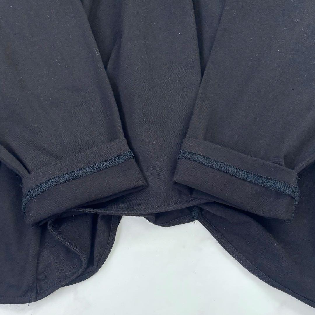 【25年モデル】エンフォルド アシンメトリードレープロングスリーブTシャツ 黒