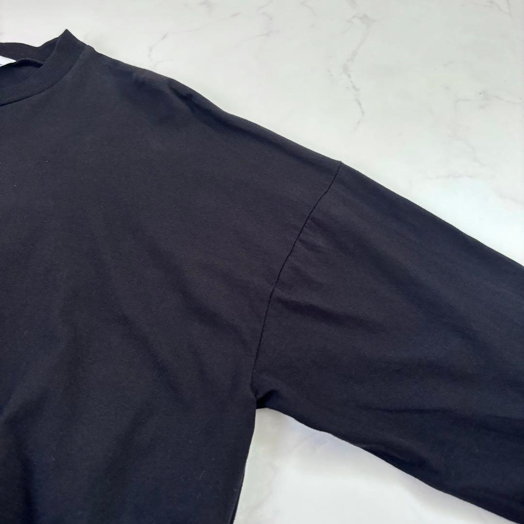 【25年モデル】エンフォルド アシンメトリードレープロングスリーブTシャツ 黒