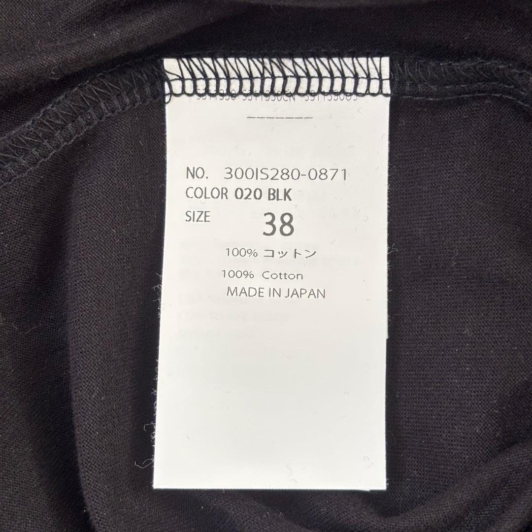 【25年モデル】エンフォルド アシンメトリードレープロングスリーブTシャツ 黒