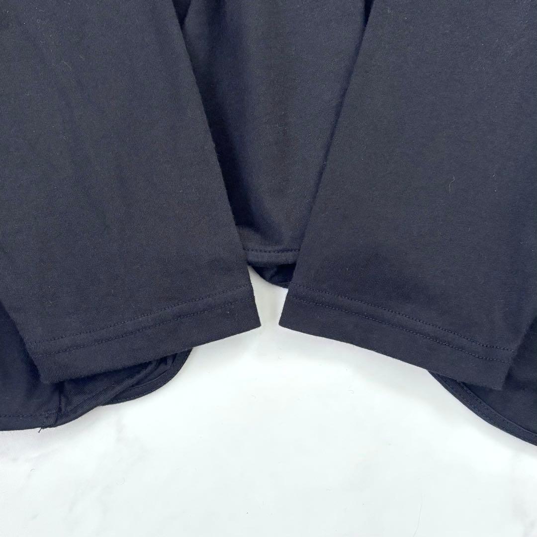 【25年モデル】エンフォルド アシンメトリードレープロングスリーブTシャツ 黒