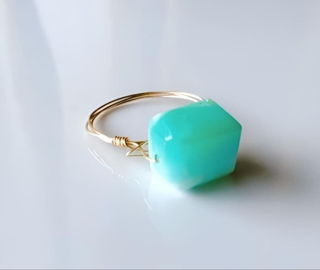 よこよこ様 Kgf14 希少石 天然石 大粒 ペルビアンオパール リング